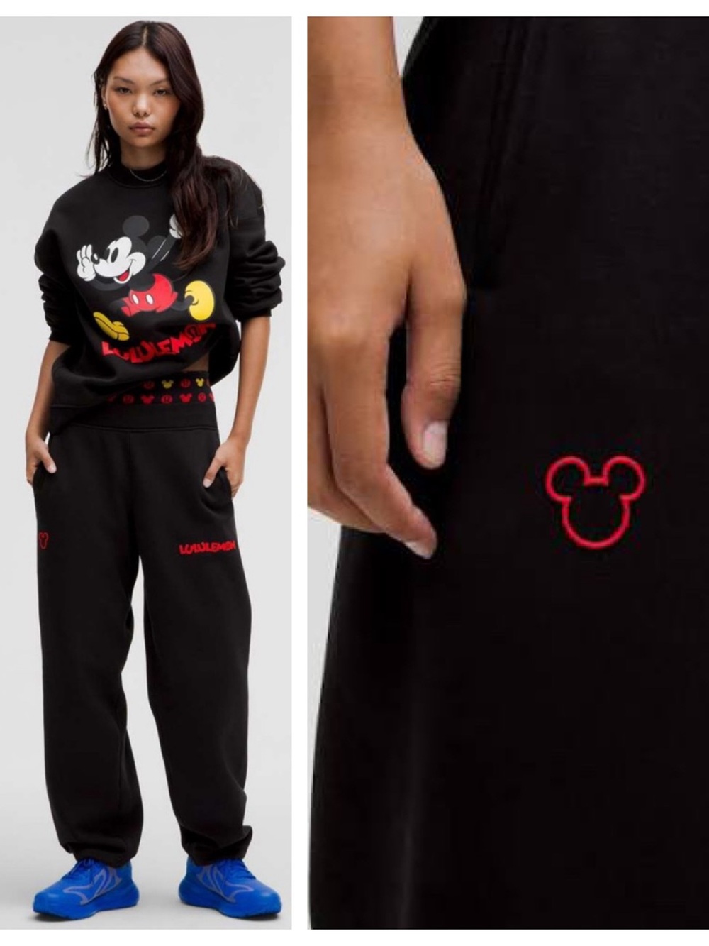 Lululemon x Disney Steady State High Rise Pants Black Red Size Large
